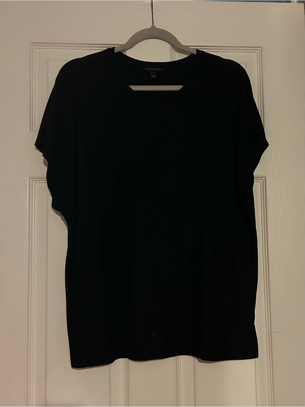 Banana Republic Black Short-Sleeve Relaxed Crew Tee